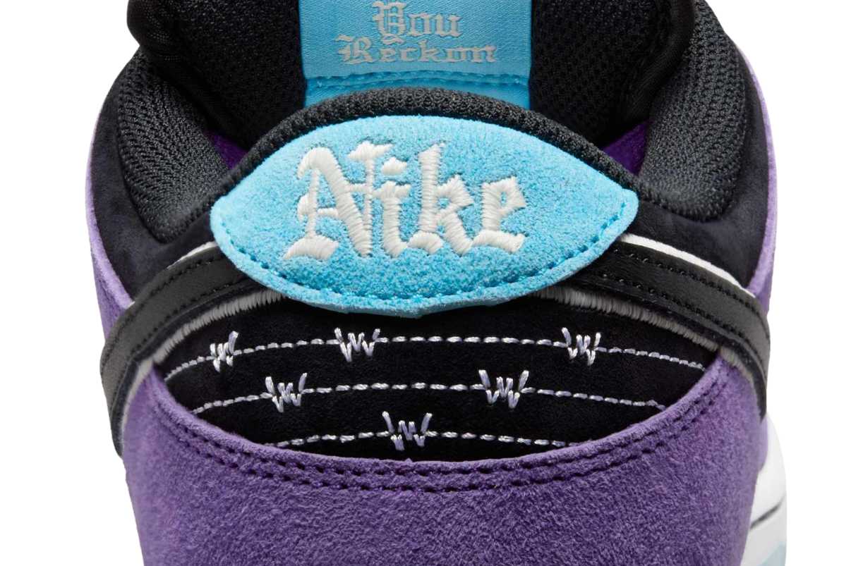 Tênis Nike SB Dunk Low Pro x Hayley Wilson Black and Court Purple Roxo