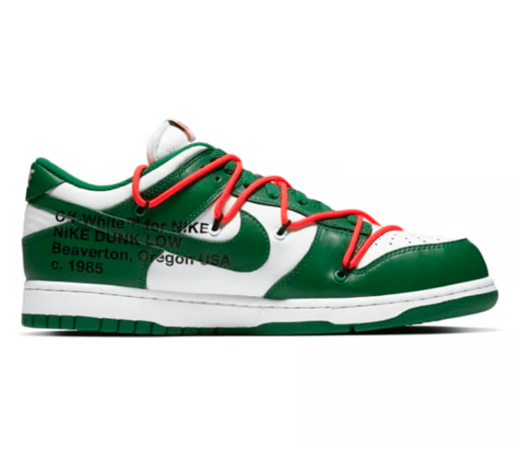 Tênis Nike Dunk Low x Off-White Pine Green Verde