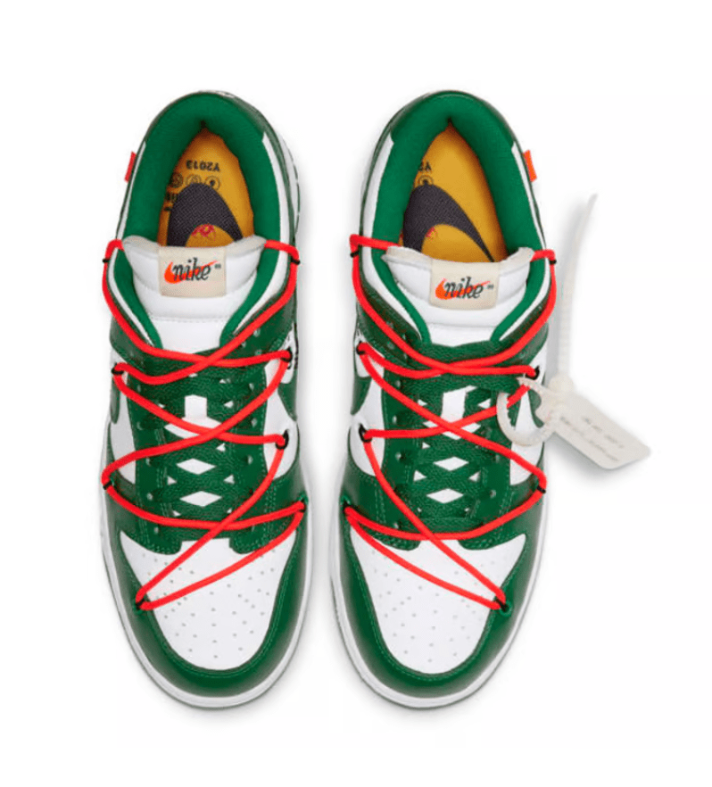 Tênis Nike Dunk Low x Off-White Pine Green Verde