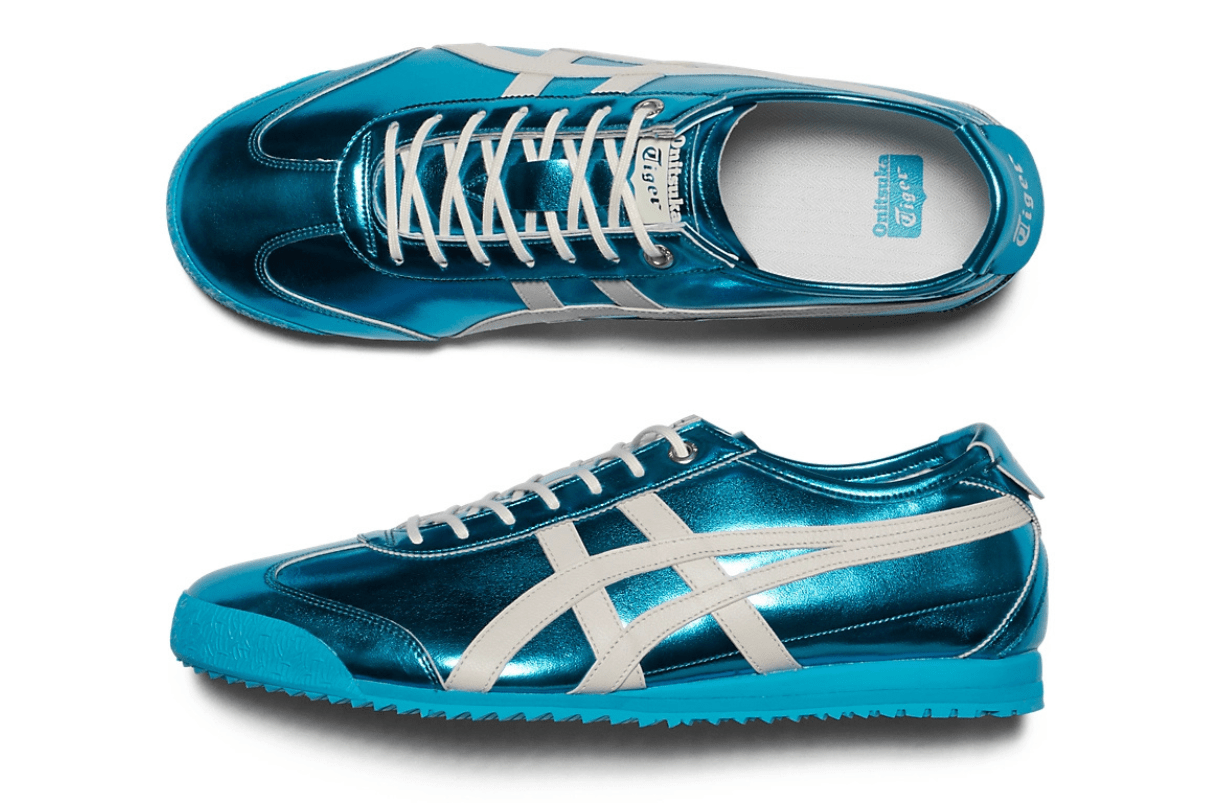 Tênis Onitsuka Tiger Mexico 66 SD Metallic Series Pale Mint Cream Azul