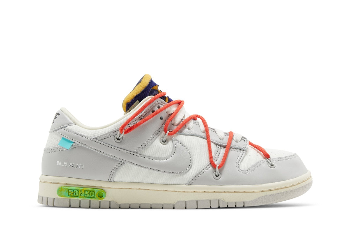 Tênis Nike Dunk Low x Off White "Lot 23" Cinza